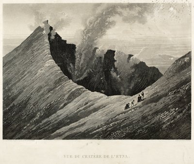 View of the Crater of Etna, engraved by Newton Fielding by Comte de Forbin